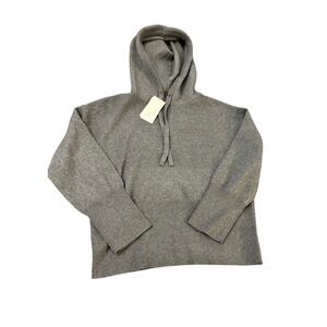 A New Day Women's Gray Knit Hoodie Sweater Medium Relaxed Fit Casual